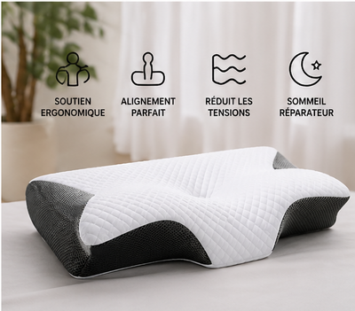 Oreiller Orthopédique 2 en 1 – Soutien Cervical